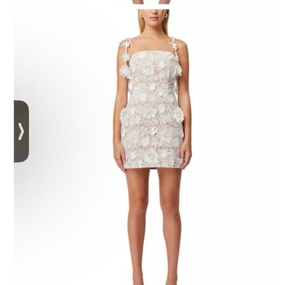 Elliatt Isles Floral Applique Mini Dress, Size S, White, NWT $328 - Picture 3 of 16